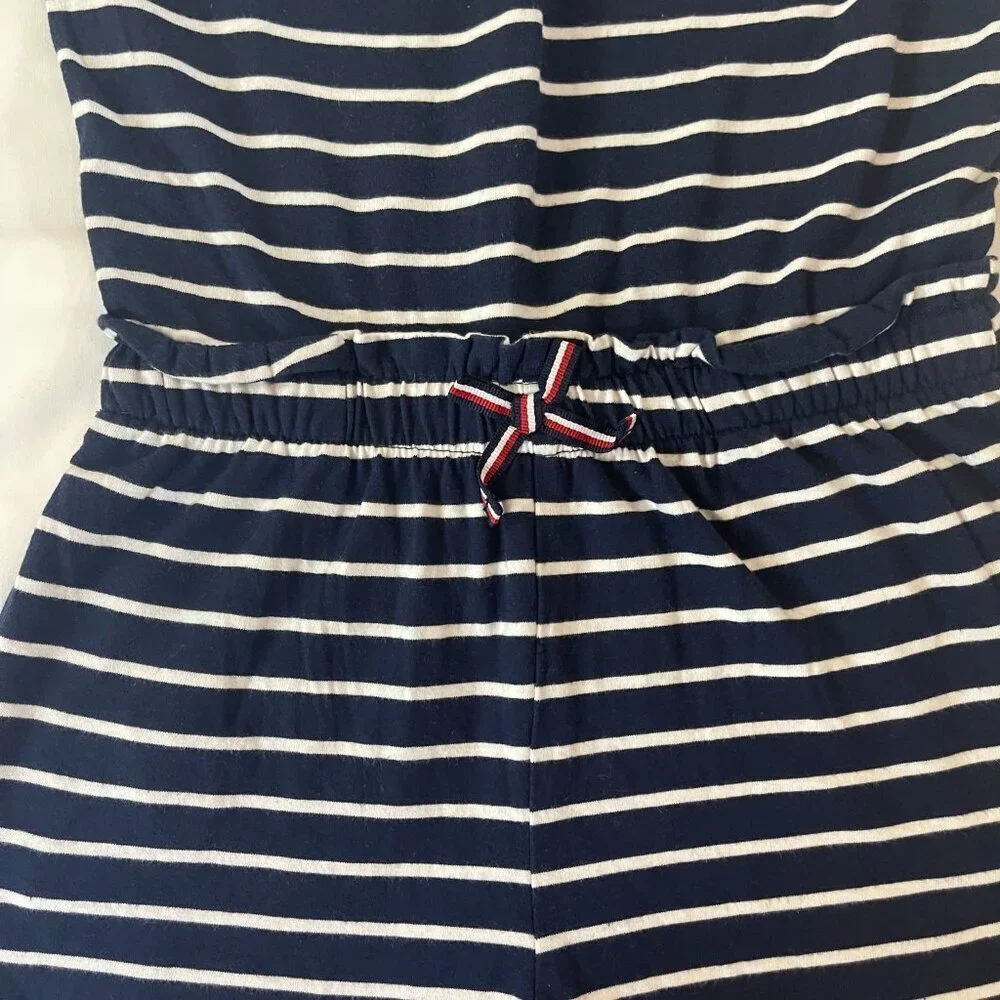 Tommy Hilfiger. Girls' jumpsuit size M (8/10). Striped in blue. Made in China.